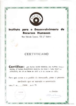 Certificado de participação de Zaida Lopes Pereira dos Santos