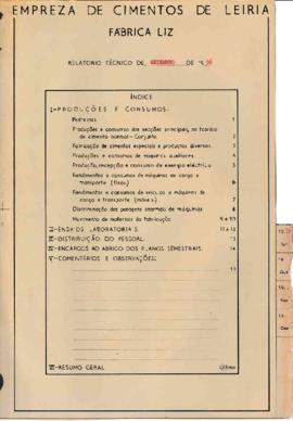 Relatório Técnico Mensal - Setembro 1956