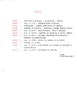 Indice das ordens de serviço de 1974