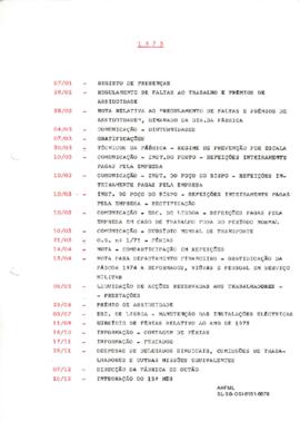 Indice das ordens de serviço de 1975