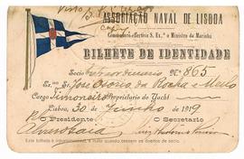 Cartão de Sócio da Associação Naval de Lisboa